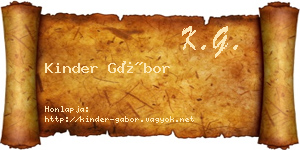 Kinder Gábor névjegykártya